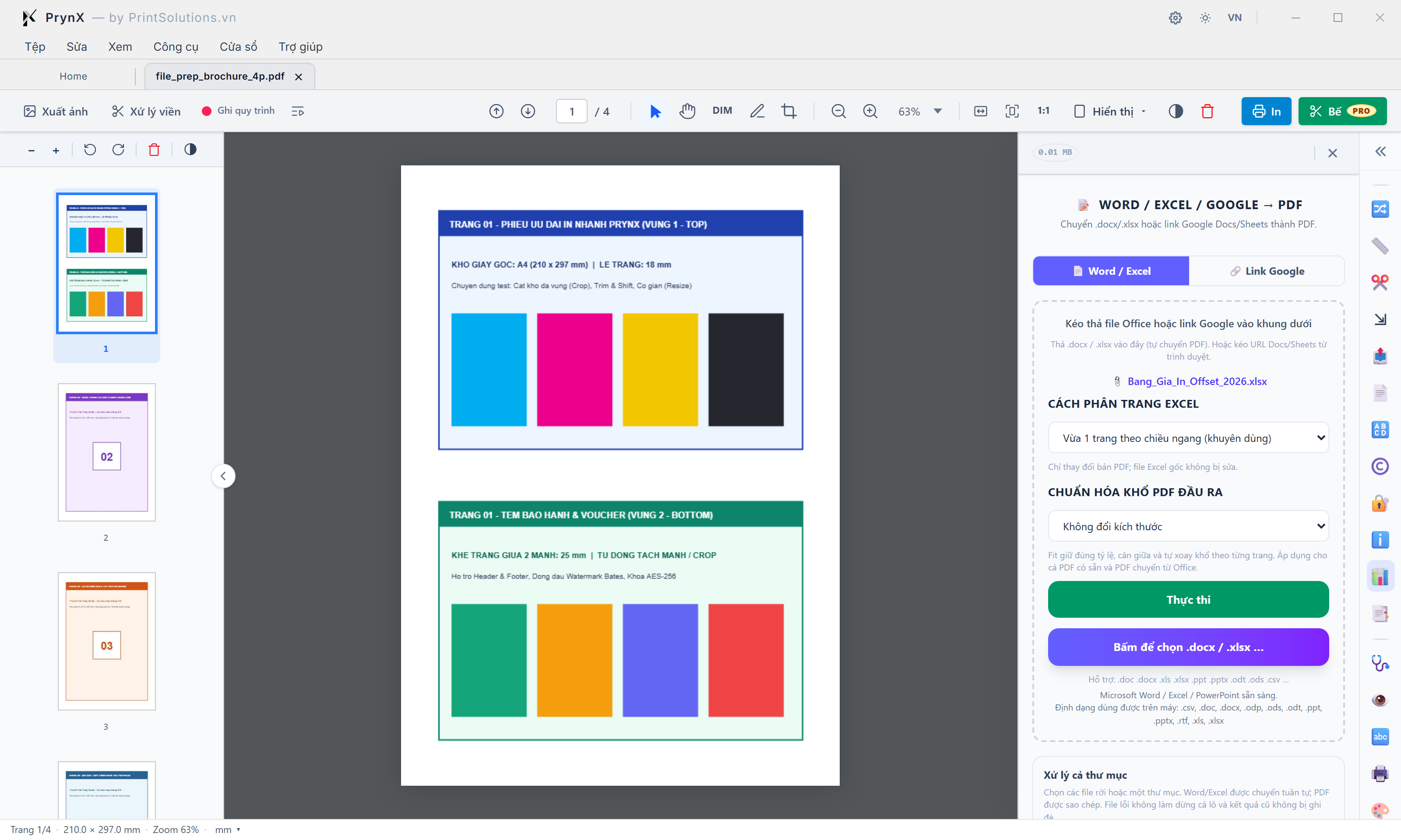 Giao diện Word / Excel / Google → PDF (OfficeConvertTool): Chuyển đổi .docx / .xlsx / Link Google Docs-Sheets, Cách phân trang Excel, Chuẩn hóa khổ đầu ra & Xử lý hàng loạt cả thư mục