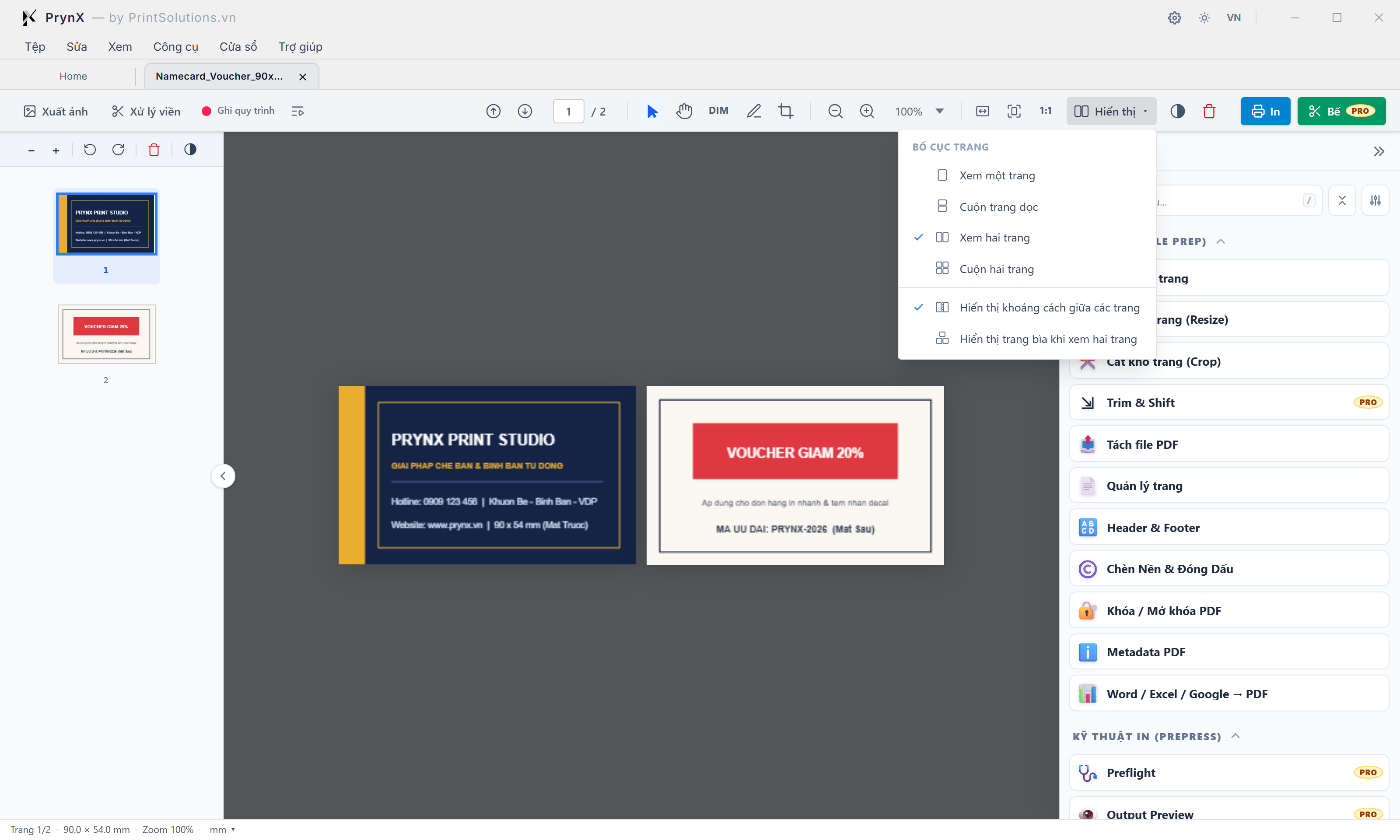 chi tiết từng nút trên Thanh Công cụ Viewer (AcrobatToolbar) & Menu Bố cục trang